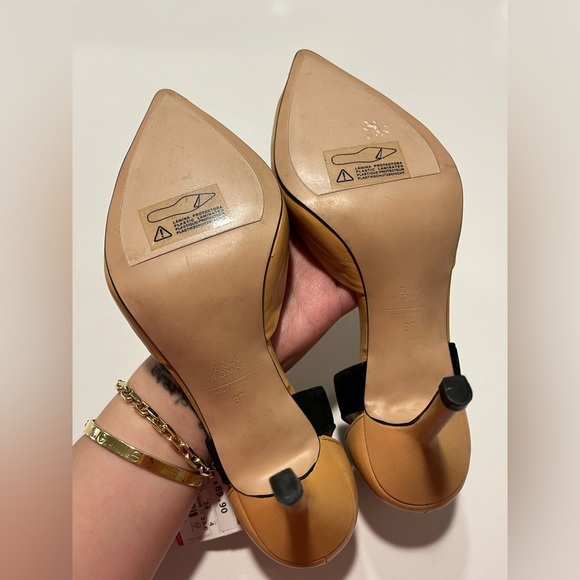 Zara Spring/Summer 2013 Nude Slip On Heels NWT Size 37 - Picture 2 of 8